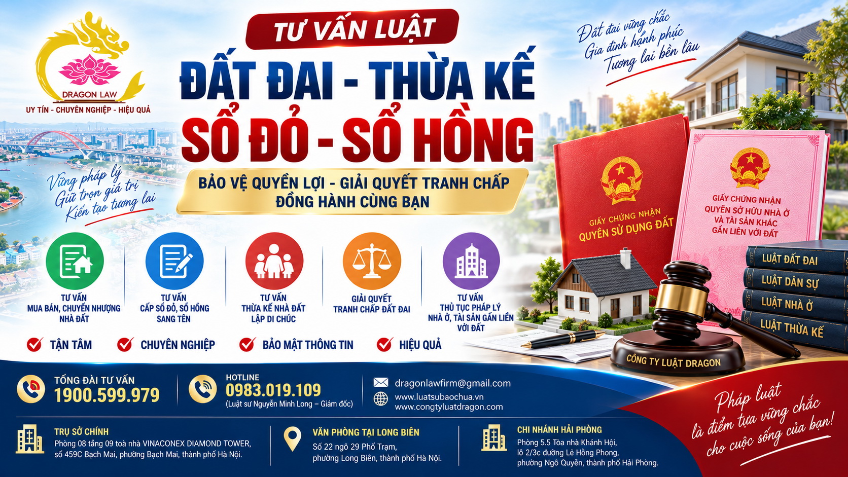 Công ty Luật Dragon – Tư vấn luật đất đai, thừa kế, sổ đỏ, sổ hồng